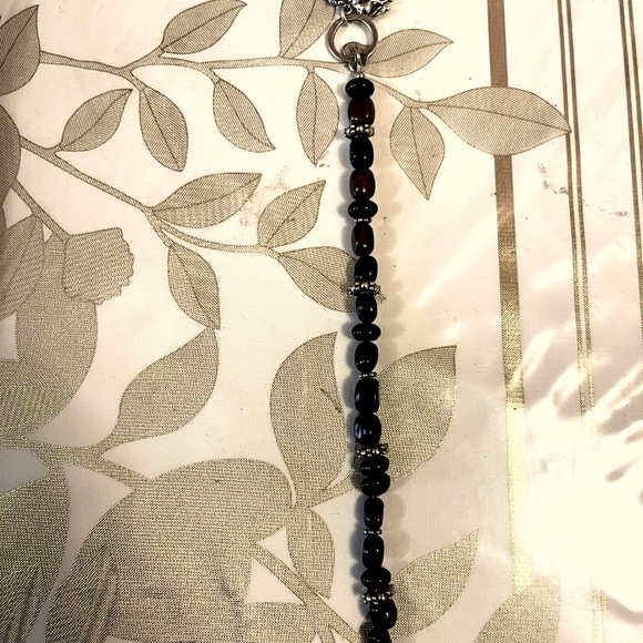 VTG sterling silver bracelet 925 With Agate / onyx Stone And Horse Charm 7-7.5” - Picture 2 of 6